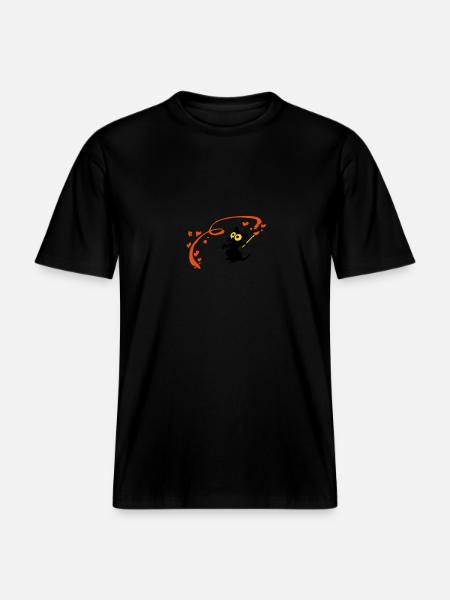 Kitten painter Georgia - RELAXED FIT Unisex Organic T-Shirt - black