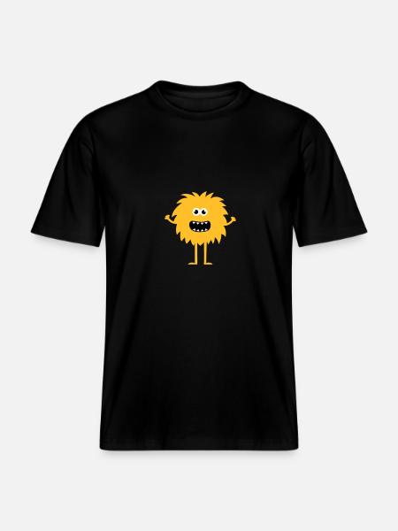 Funny Cute Monster -  RELAXED FIT Unisex Organic T-Shirt - black