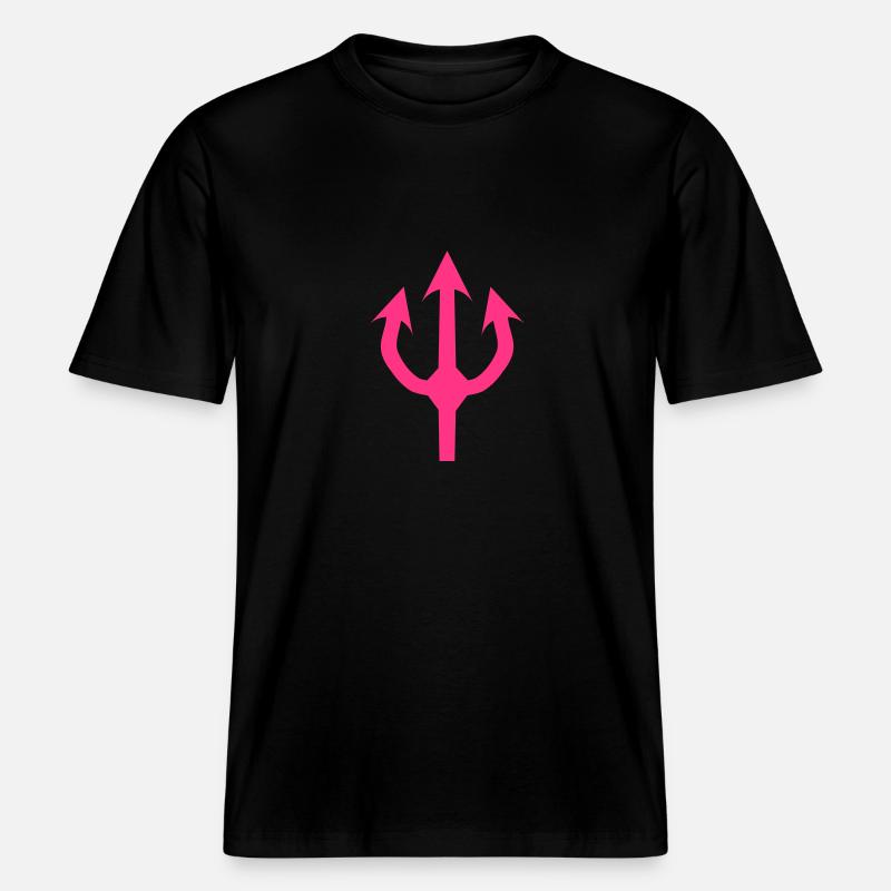 trident devil fork -  RELAXED FIT Unisex Organic T-Shirt - black