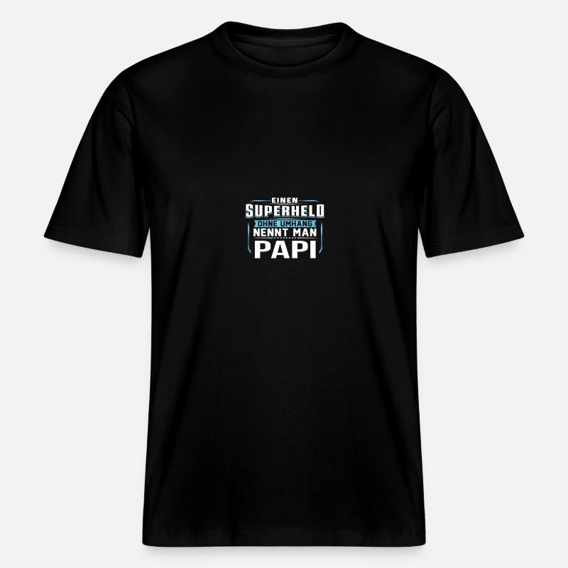 PAPI Superheld -  RELAXED FIT Unisex Organic T-Shirt - Schwarz