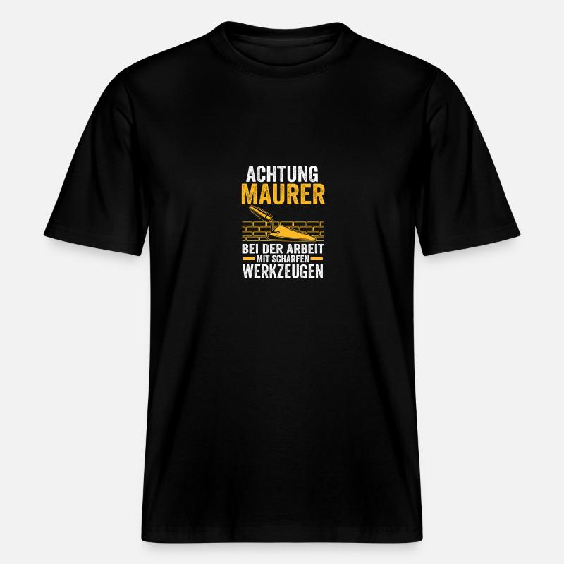 Master Bricklayer Journeyman Bricklayer - RELAXED FIT Unisex Organic T-Shirt - black