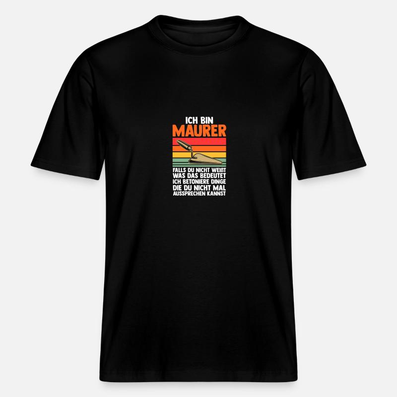 Master Bricklayer Journeyman Bricklayer - RELAXED FIT Unisex Organic T-Shirt - black