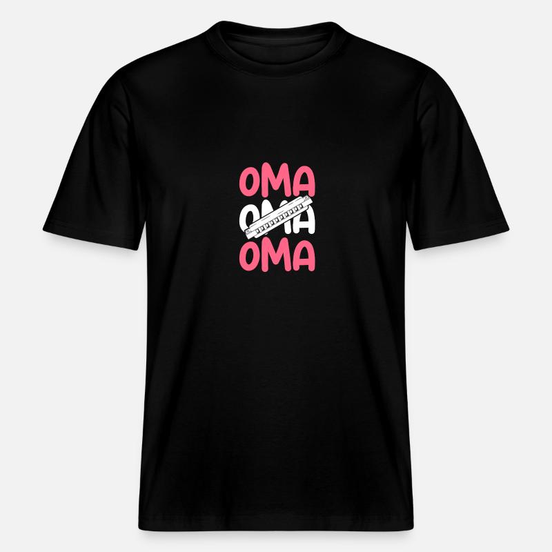 Harmonica Granny Harmonica -  RELAXED FIT Unisex Organic T-Shirt - black