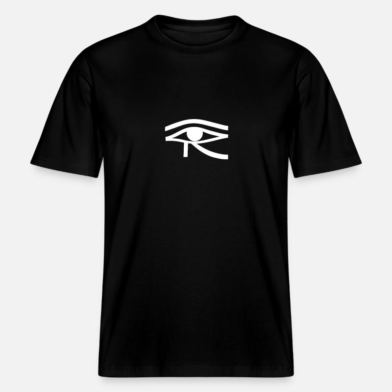 Oeil Egyptien Blanc - T-shirt unisexe RELAXED FIT en coton bio - noir