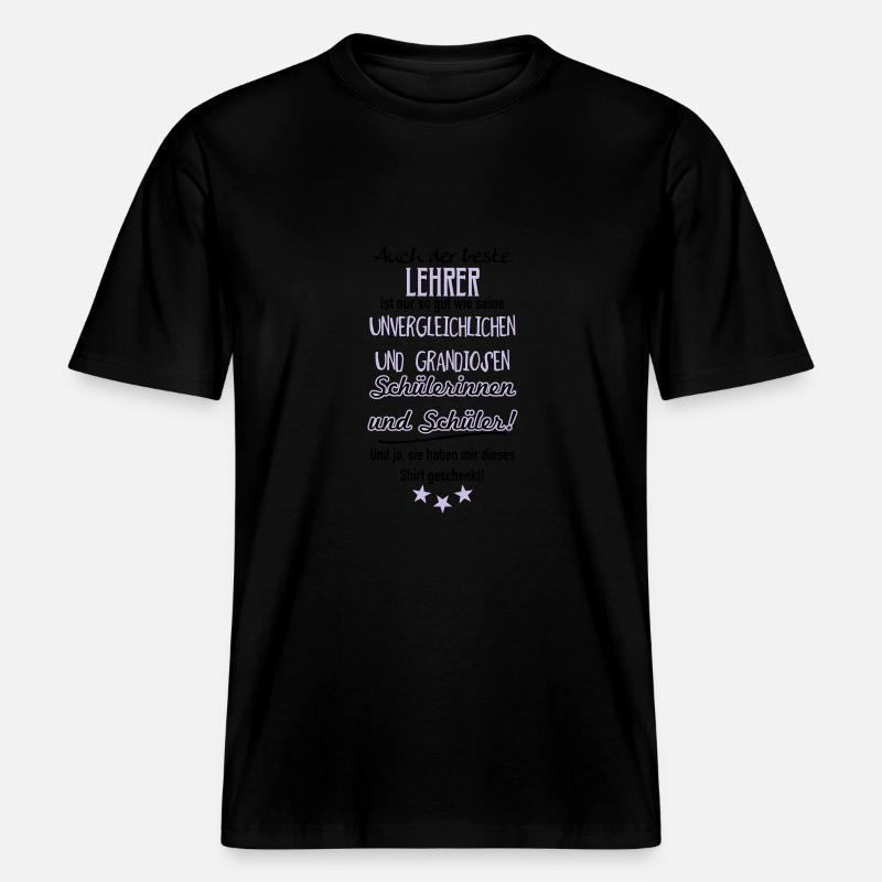 Bester Lehrer Shirt -  RELAXED FIT Unisex Organic T-Shirt - Schwarz