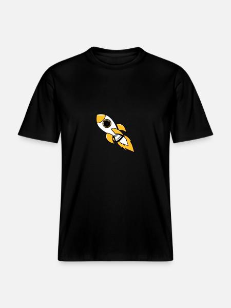 rocket space travel flying -  RELAXED FIT Unisex Organic T-Shirt - black