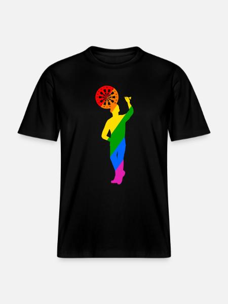 bunter Dartspieler -  RELAXED FIT Unisex Organic T-Shirt - Schwarz