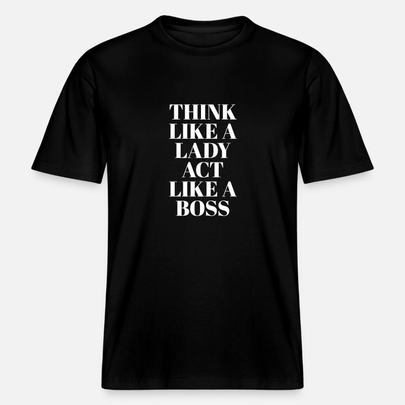 Pensez comme une dame -  T-shirt unisexe RELAXED FIT en coton bio - noir