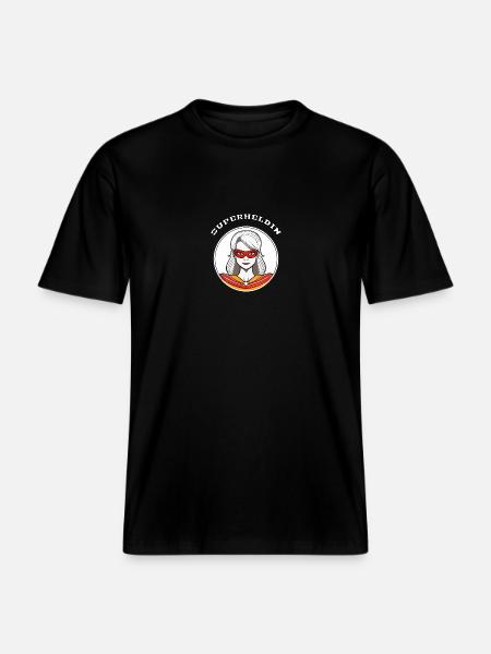 Superheldin - RELAXED FIT Unisex Organic T-Shirt - Schwarz