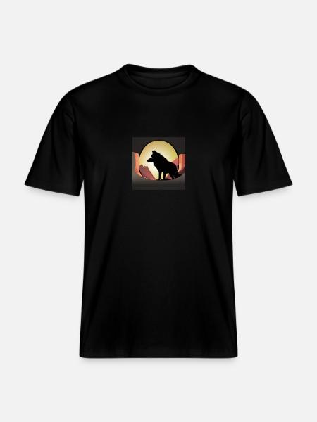 Wolflogo - RELAXED FIT Unisex Organic T-Shirt - Schwarz