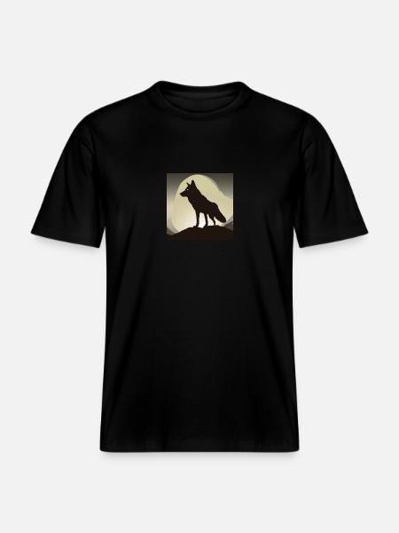 Wolf Silhouette -  RELAXED FIT Unisex Organic T-Shirt - Schwarz