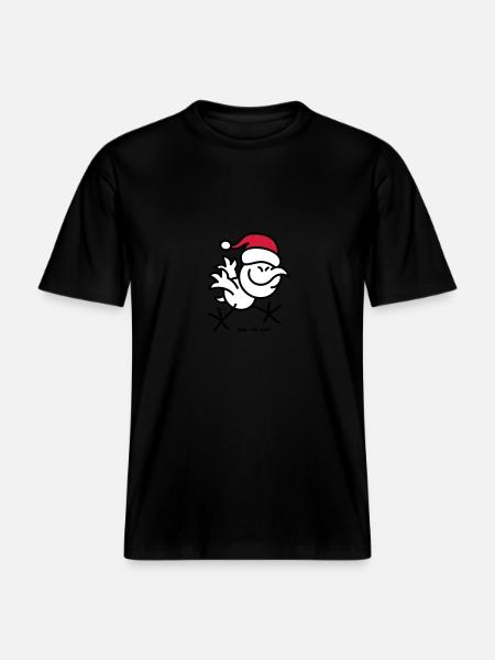 Merry Christmas Chicken -  RELAXED FIT Unisex Organic T-Shirt - black