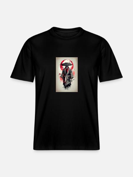 Medieval Japanese Poster - RELAXED FIT Unisex Organic T-Shirt - black