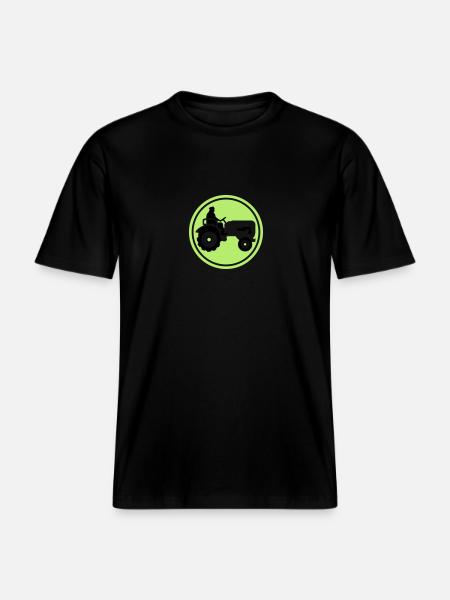 bauer_mit_traktor_032013_a_2c - RELAXED FIT Unisex Organic T-Shirt - Schwarz