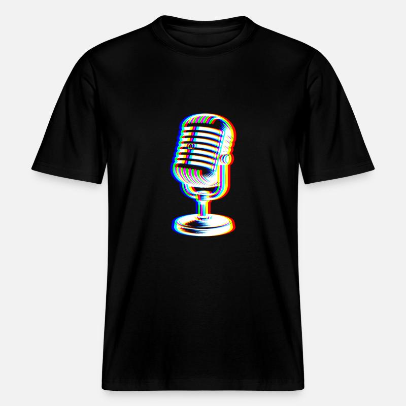 Micro Glitch – Art Sonore - T-shirt unisexe RELAXED FIT en coton bio - noir