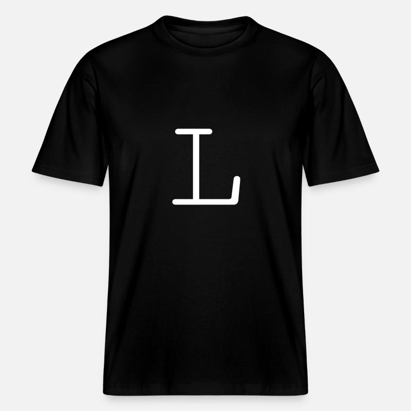 L Anfangsbuchstabe -  RELAXED FIT Unisex Organic T-Shirt - Schwarz