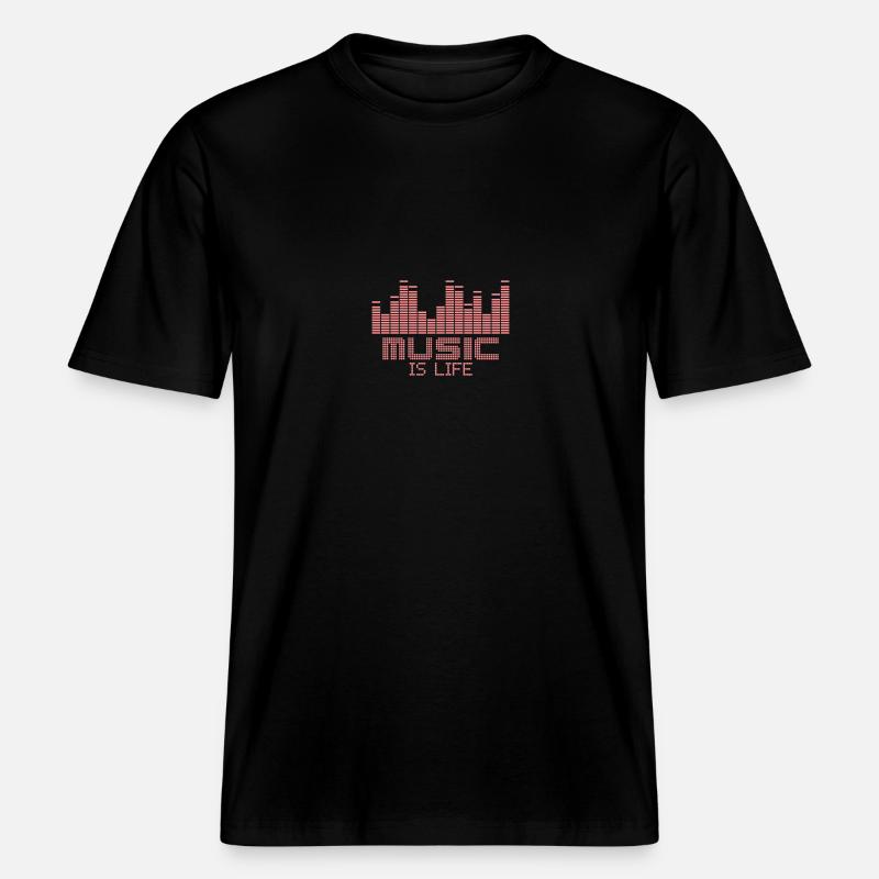 Musik ist Leben-Equalizer -  RELAXED FIT Unisex Organic T-Shirt - Schwarz