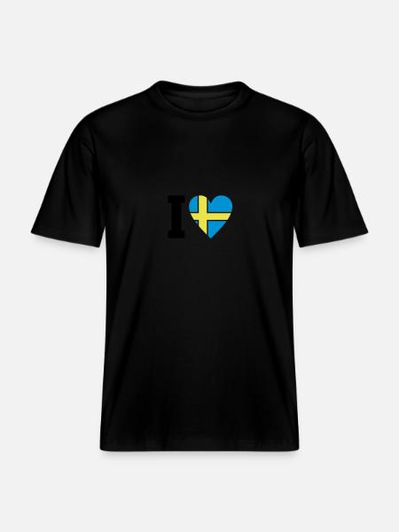 schweden_ilove_50 -  RELAXED FIT Unisex Organic T-Shirt - black