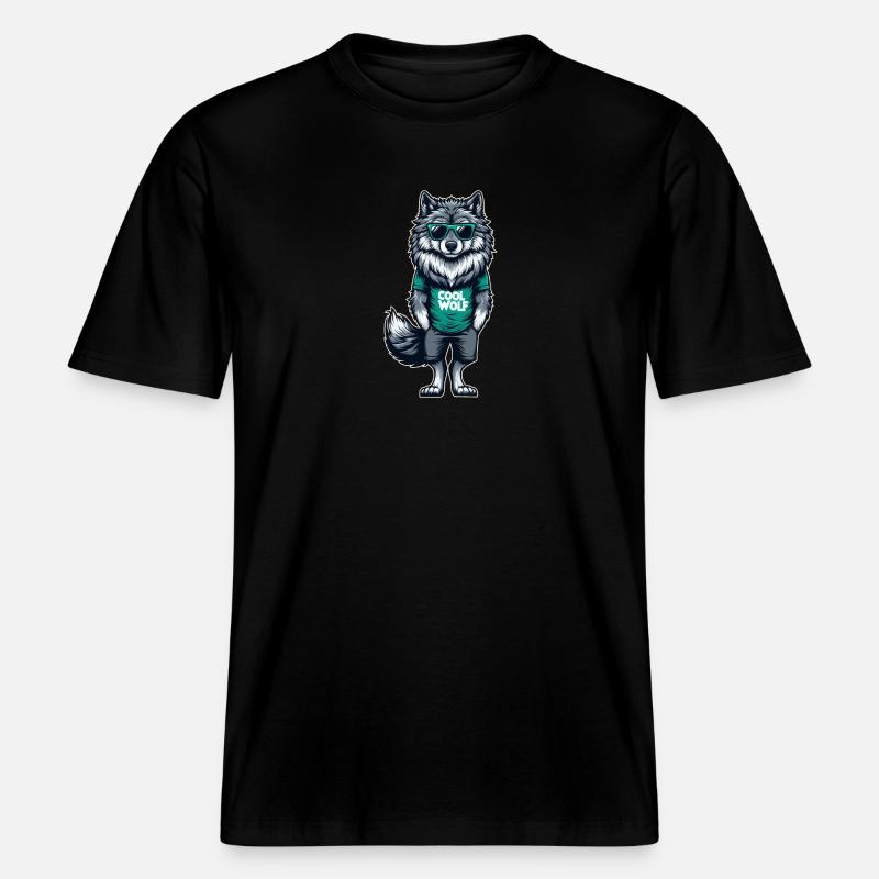 Cooler Wolf -  RELAXED FIT Unisex Organic T-Shirt - Schwarz