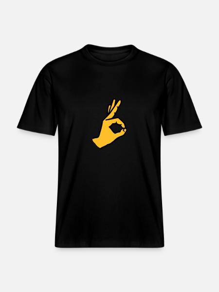 Finger -  RELAXED FIT Unisex Organic T-Shirt - Schwarz