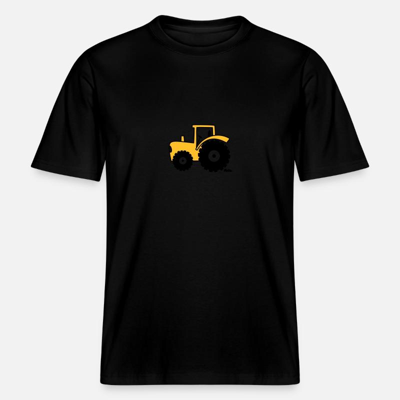 Traktor (c) -  RELAXED FIT Unisex Organic T-Shirt - Schwarz