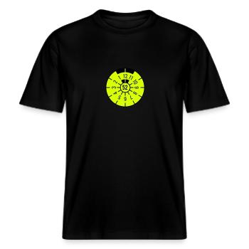TÜV 1952 -  T-shirt unisexe RELAXED FIT en coton bio - noir - Devant - Alina (178cm) & Michal (187cm)
