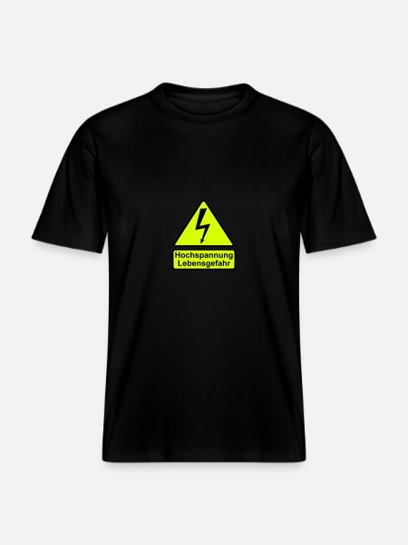Schild Hochspannung Lebensgefahr - RELAXED FIT Unisex Organic T-Shirt - Schwarz