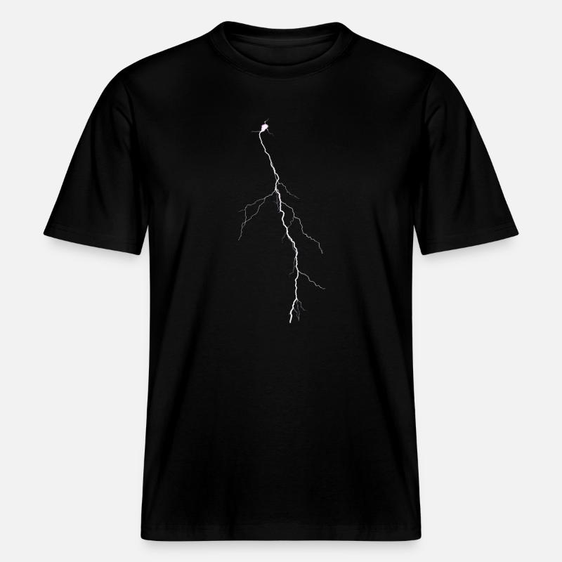 Lightning 2 -  RELAXED FIT Unisex Organic T-Shirt - black