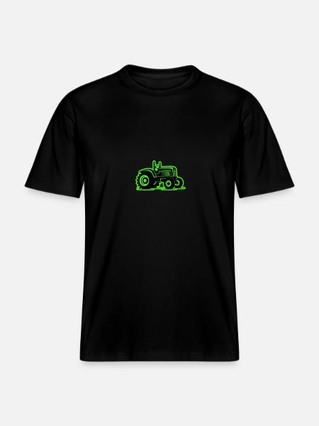 Tractor Agriculture Icon - RELAXED FIT Unisex Organic T-Shirt - black