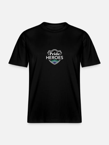 PrideHeroes Gay Flag - RELAXED FIT Unisex Organic T-Shirt - Schwarz
