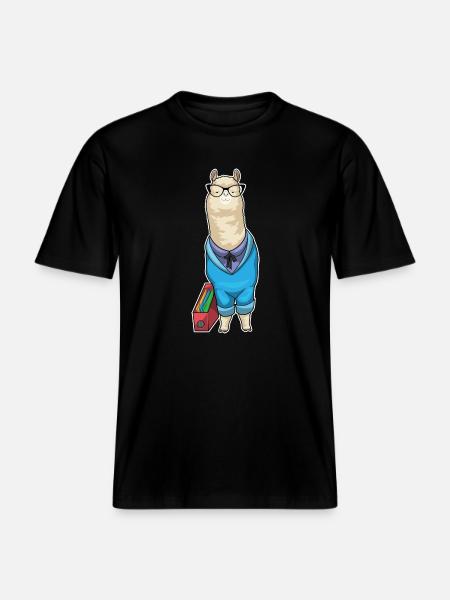 Alpaca Secretary Folder Office - RELAXED FIT Unisex Organic T-Shirt - black