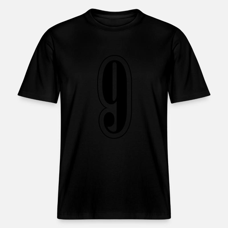 9 Symbole numérique - T-shirt unisexe RELAXED FIT en coton bio - noir