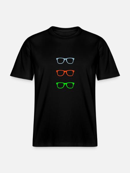 glases -  T-shirt unisexe RELAXED FIT en coton bio - noir