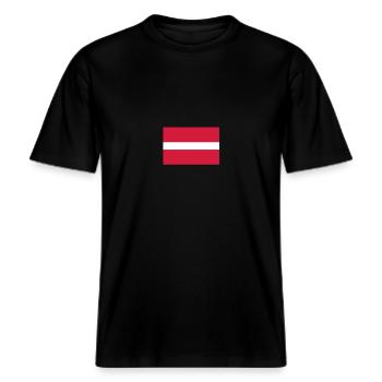 Lettonie -  T-shirt unisexe RELAXED FIT en coton bio - noir - Devant - Alina (178cm) & Michal (187cm)