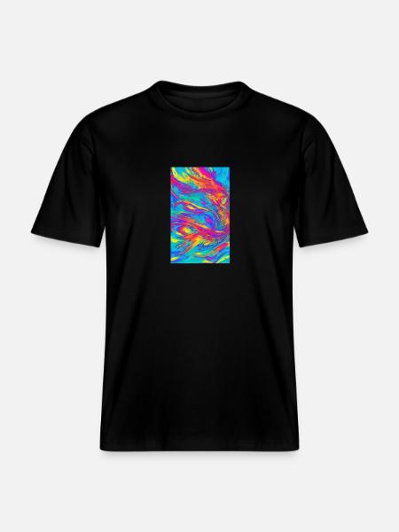 Lines | Wavy lines | Symbols | Pattern -  RELAXED FIT Unisex Organic T-Shirt - black