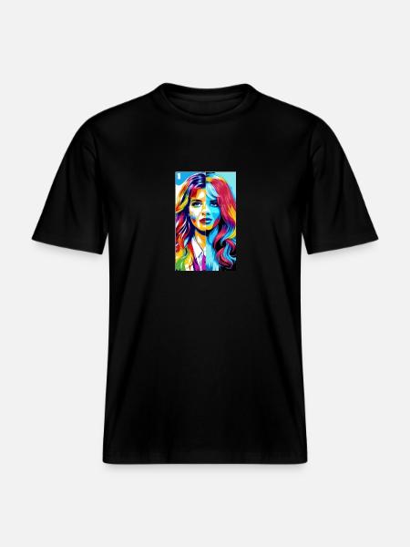 Frau | Gesicht | Mädchen | Anime -  RELAXED FIT Unisex Organic T-Shirt - Schwarz