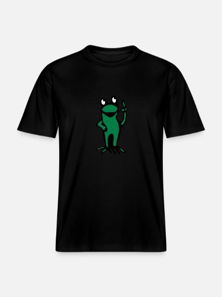 Frosch - RELAXED FIT Unisex Organic T-Shirt - Schwarz