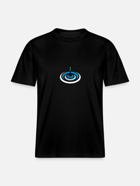 Wassertropfen Logo - RELAXED FIT Unisex Organic T-Shirt - Schwarz