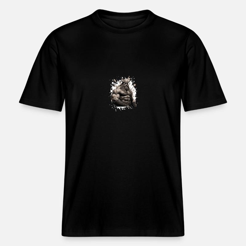 Muscles vikings Oding - T-shirt unisexe RELAXED FIT en coton bio - noir