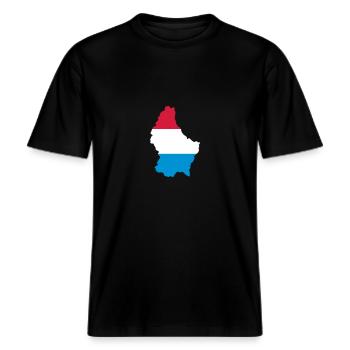 Luxembourg -  T-shirt unisexe RELAXED FIT en coton bio - noir - Devant - Alina (178cm) & Michal (187cm)
