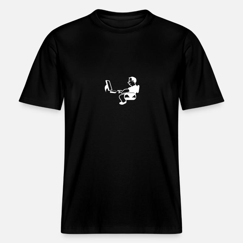 Nerd - Glücklicher Programmierer -  RELAXED FIT Unisex Organic T-Shirt - Schwarz