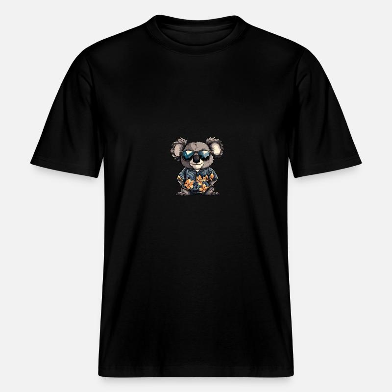 Koala Comic Cool Summer -  RELAXED FIT Unisex Organic T-Shirt - black