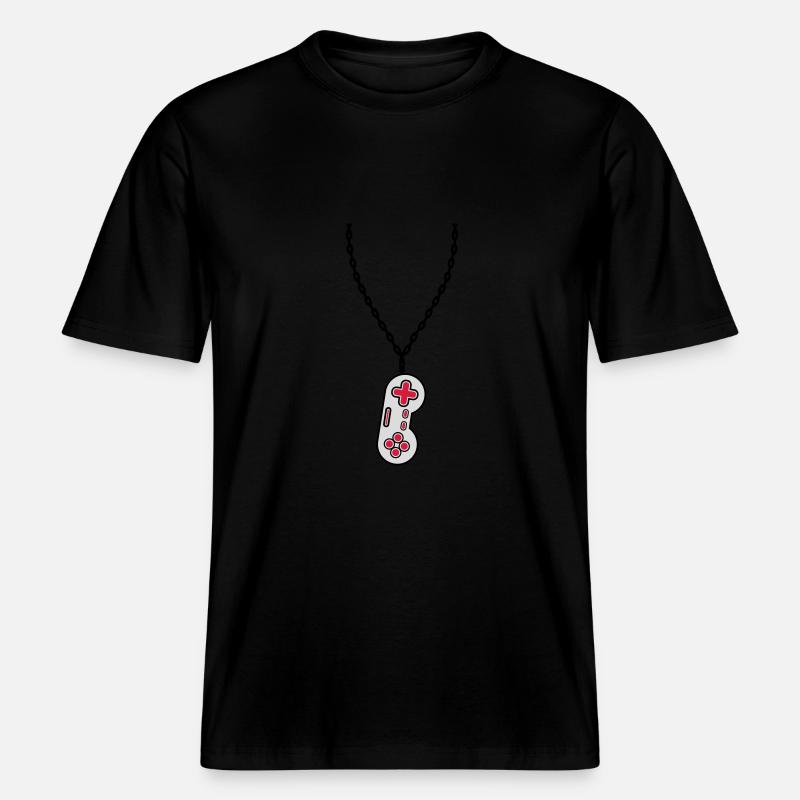 Halskette Schmuck alter Controller -  RELAXED FIT Unisex Organic T-Shirt - Schwarz