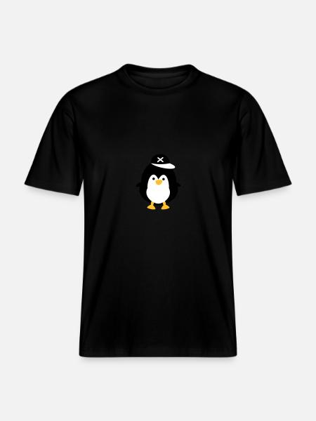 Cute penguin -  RELAXED FIT Unisex Organic T-Shirt - black