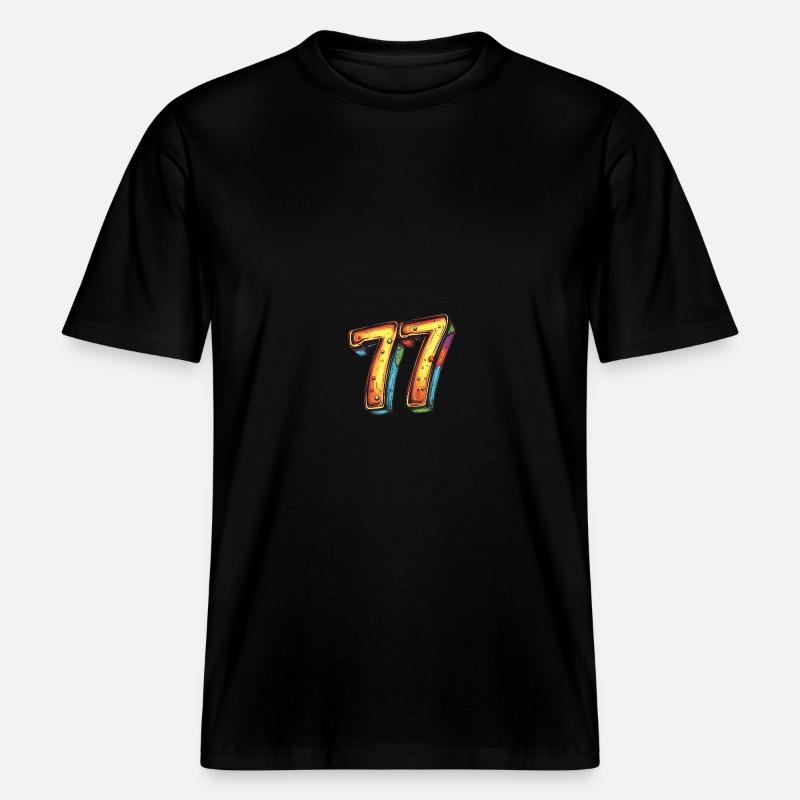 Bande dessinée à 77 numéros -  T-shirt unisexe RELAXED FIT en coton bio - noir