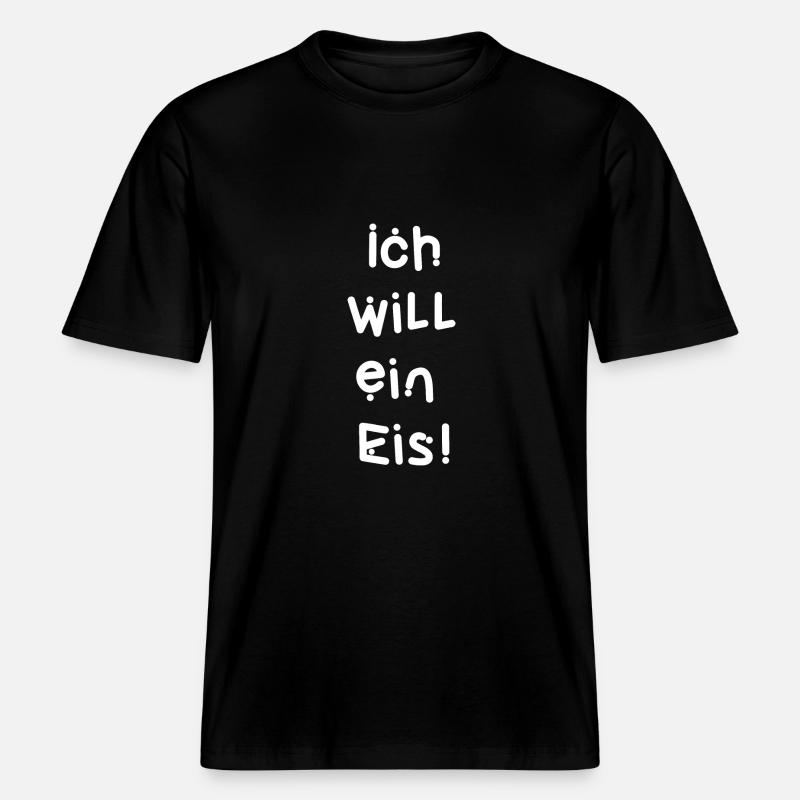 Ich will ein Eis! -  RELAXED FIT Unisex Organic T-Shirt - Schwarz