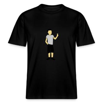 Ungdommens silhuet fredstegn -  Økologisk unisex T-shirt RELAXED FIT - sort - Foran - Alina (178cm) & Michal (187cm)
