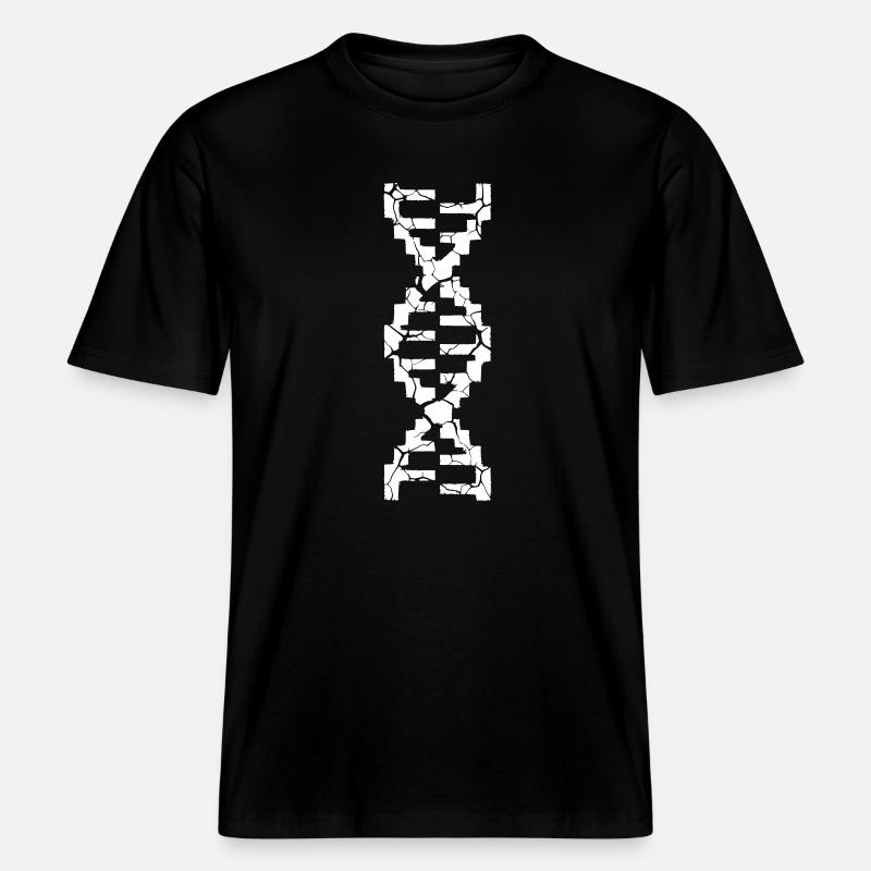 DNA Strang Gebrochen Risse -  RELAXED FIT Unisex Organic T-Shirt - Schwarz