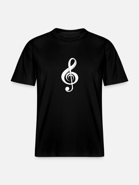 Curved Music Clef -  RELAXED FIT Unisex Organic T-Shirt - black