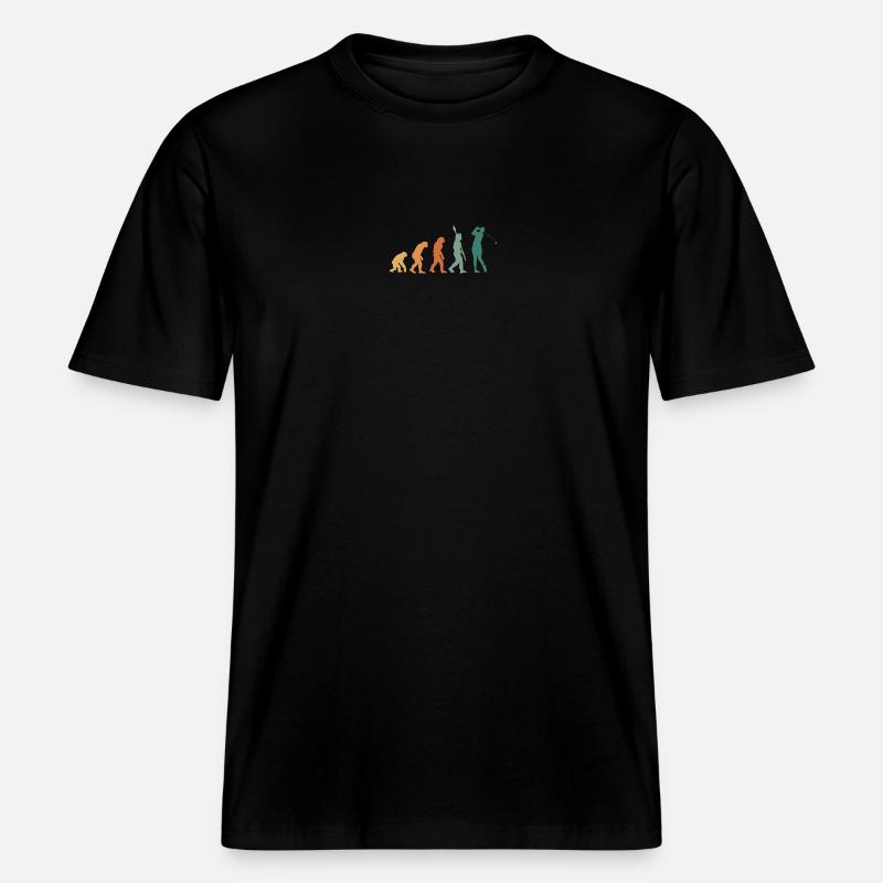 Evolution Golf rétro -  T-shirt unisexe RELAXED FIT en coton bio - noir